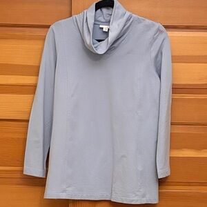 Cozy Light Blue Cowl Neck Top